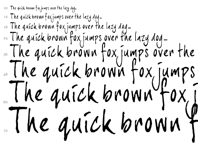 Joe Hand 3 font waterfall