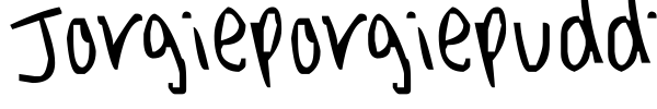 Jorgieporgiepuddinpie font