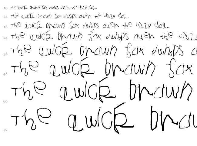 Joshua Dawson aged 4 font waterfall