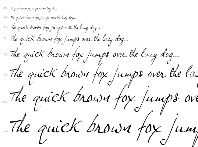 JP Hand Slanted font waterfall