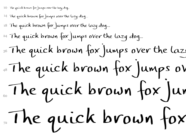 JP Hand Straight font waterfall