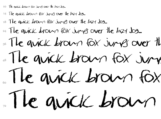 Jules Hand font waterfall