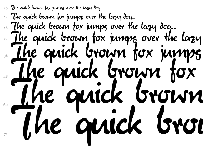 Juliet font waterfall