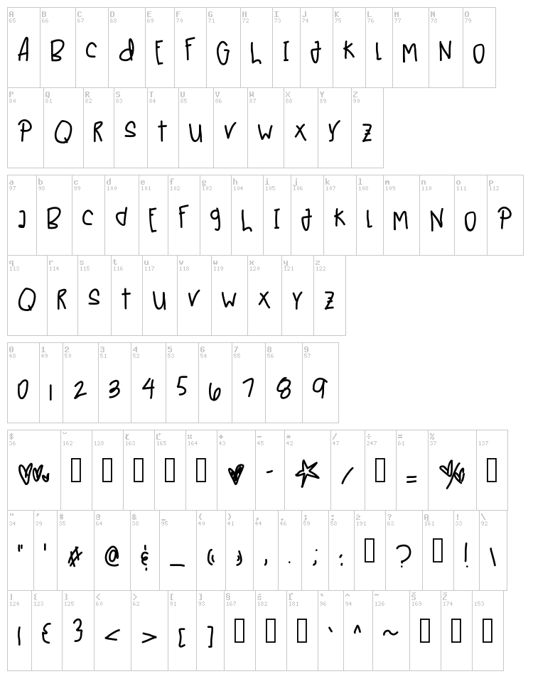 Junes Pluto font map