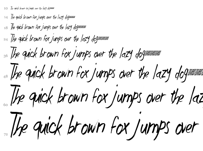Just Write DT font waterfall