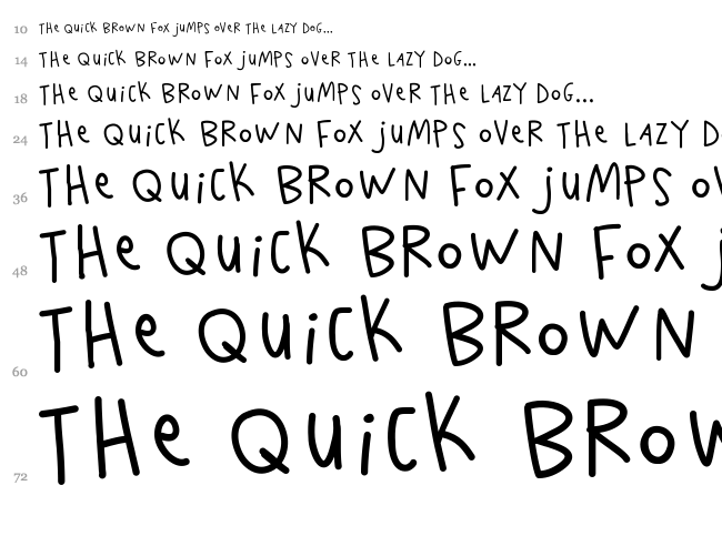 K26 Scribble Scrawl font waterfall