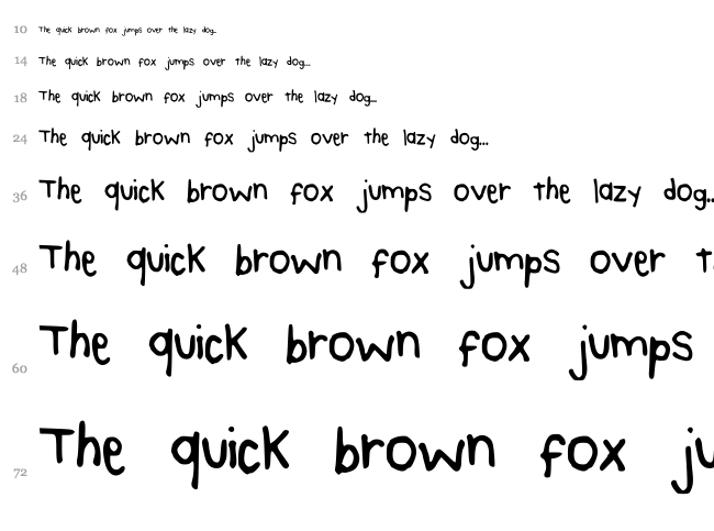 Kaes Handwriting font waterfall