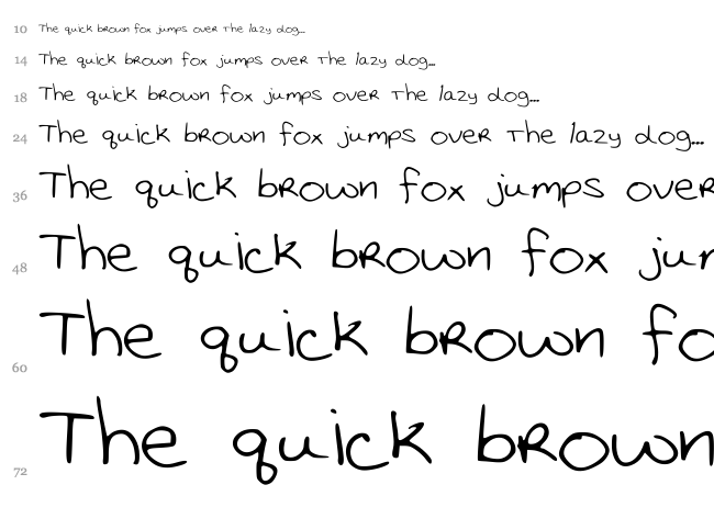 Katie Thompsons Handwriting font waterfall