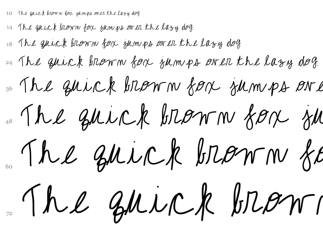 KB Call Me font waterfall