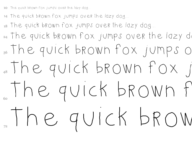 KB Kinder Write font waterfall