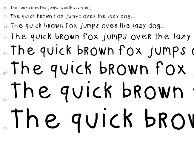 KB Kinder Write font waterfall
