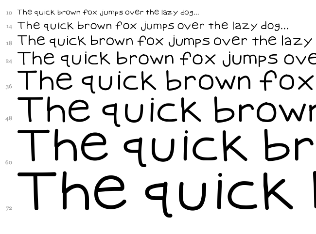 KB Quipster font waterfall