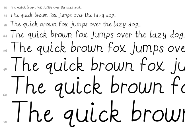 KB Really Dnealie font waterfall