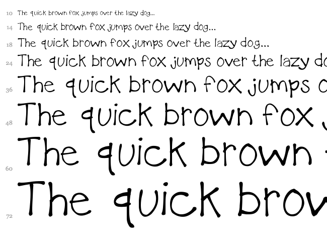 KB The Little Fella font waterfall