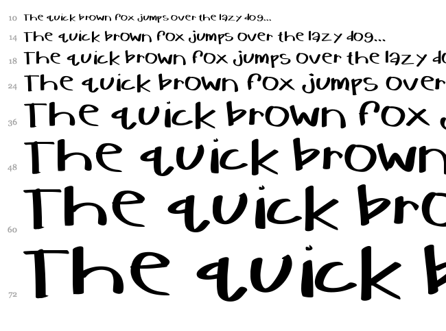 KB Warm Her Up font waterfall