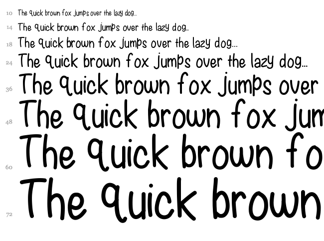 KB Writers Block font waterfall