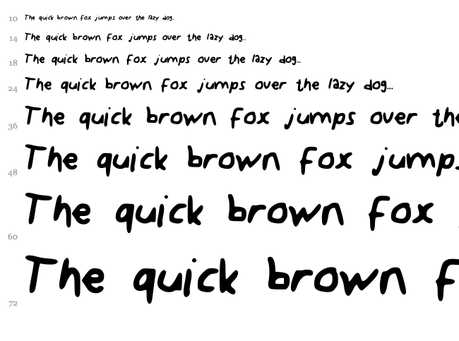 KDG font waterfall