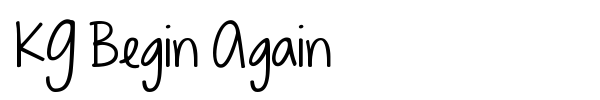KG Begin Again font preview
