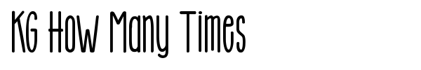 KG How Many Times font