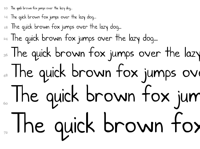 KG June Bug font waterfall