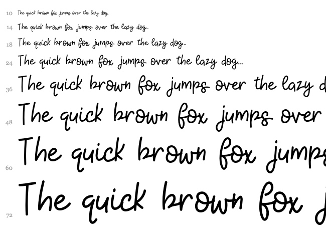 KH Blackline Script font waterfall