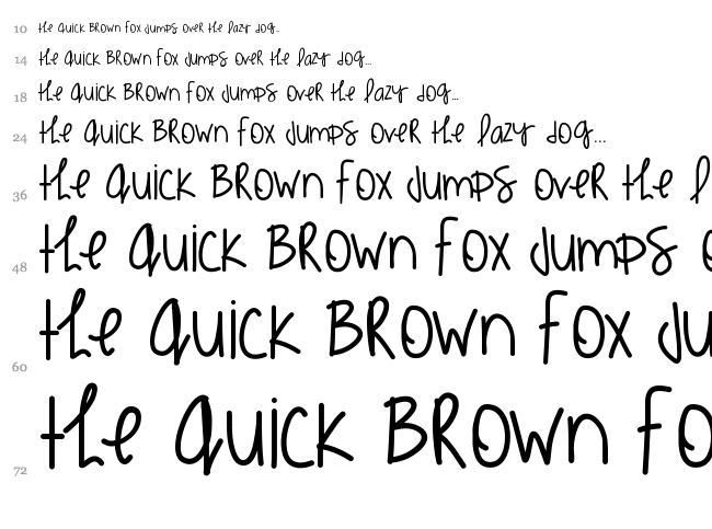 Kimmies Hand font waterfall