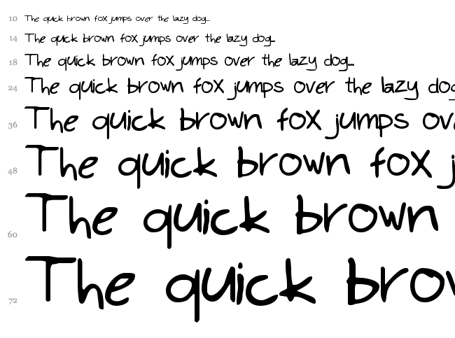 Kims Hand font waterfall