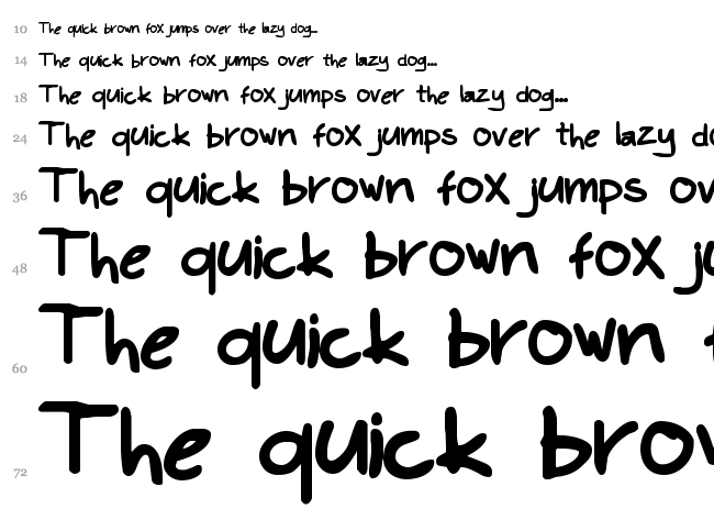 Kims Hand font waterfall
