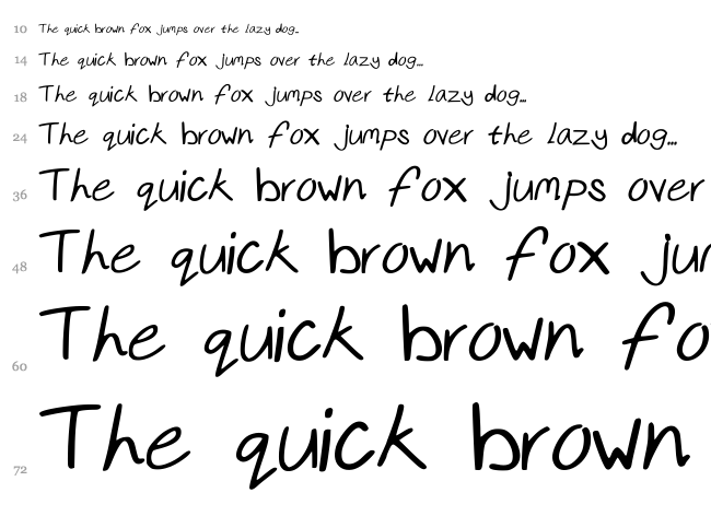 Kristens Hand font waterfall