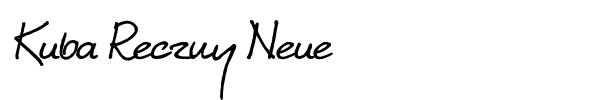 Kuba Reczny Neue font