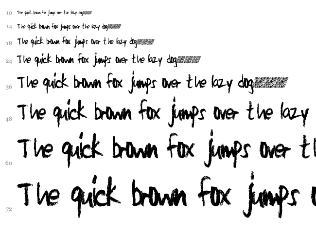 Large Crayon font waterfall