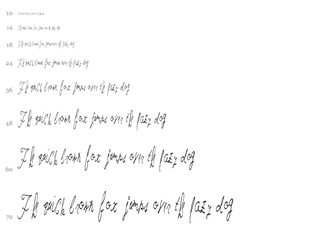 Last Hand font waterfall