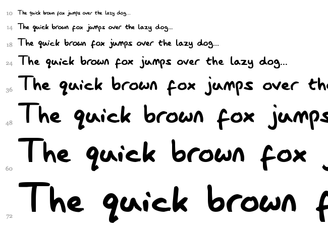 Lazy Dog font waterfall