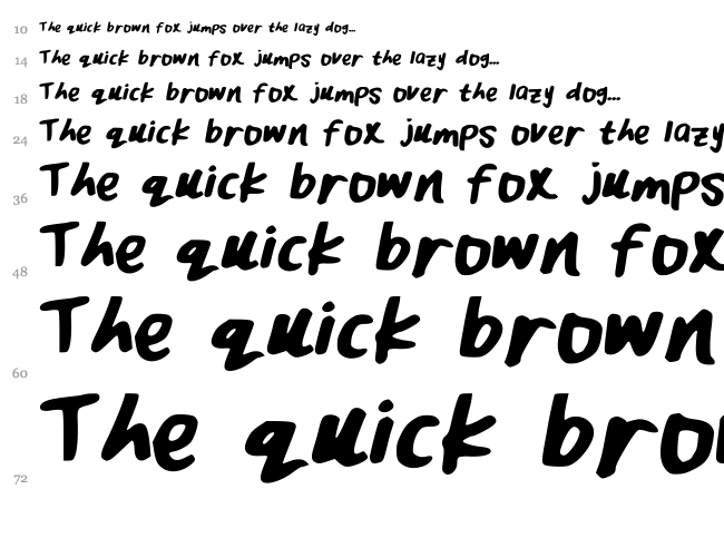 Lazy Dog font waterfall