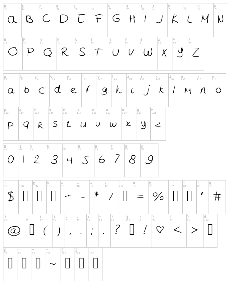 Le Jasper font map