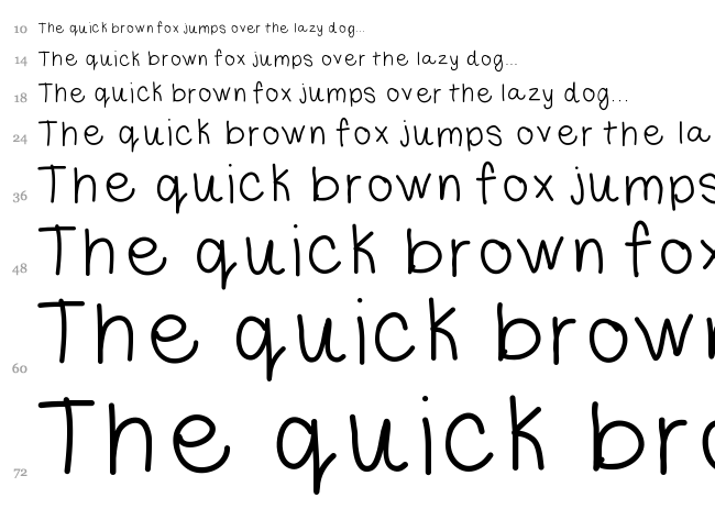 Libby Hand font waterfall