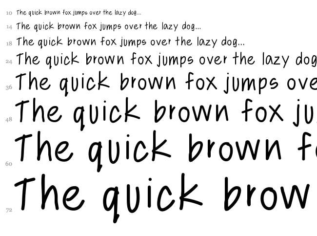 Libbys Hand font waterfall