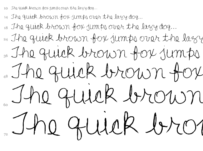 Lisa's First Class font waterfall