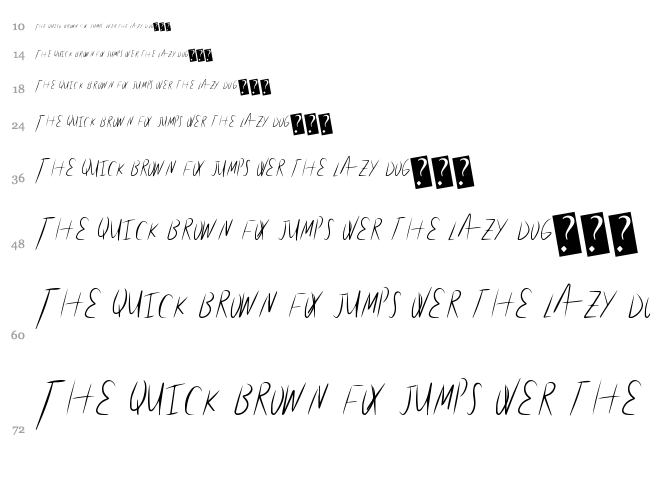 Lite Hand font waterfall