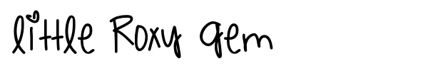 Little Roxy Gem font preview