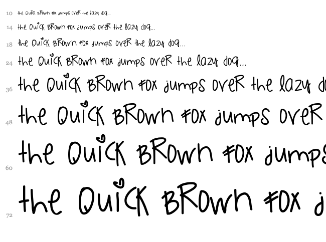 Little Roxy Gem font waterfall