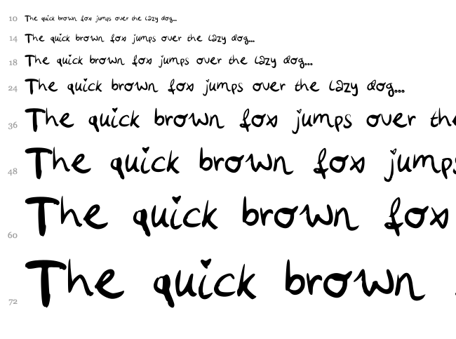 Lottes Handwriting font waterfall
