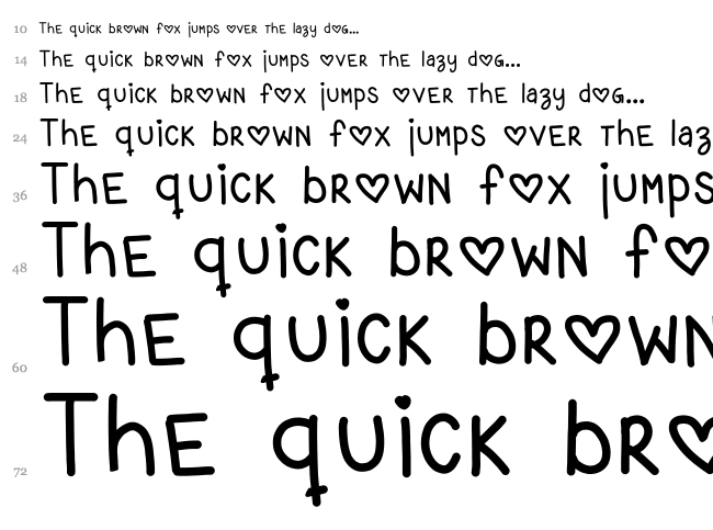 Love font waterfall