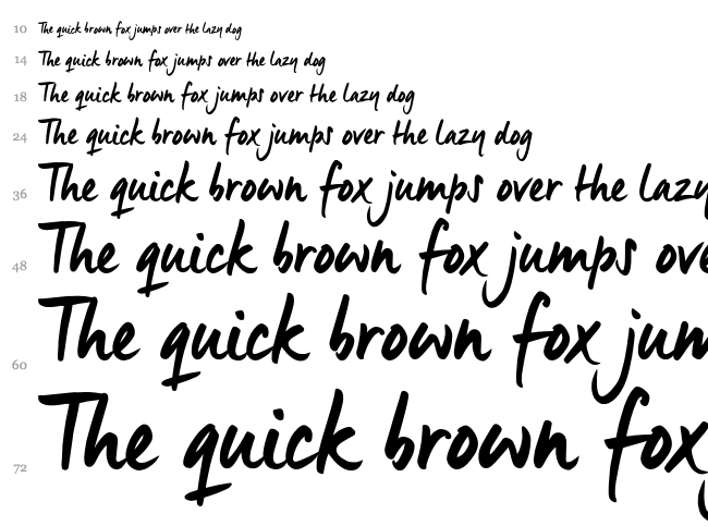 Manus Smooth font waterfall