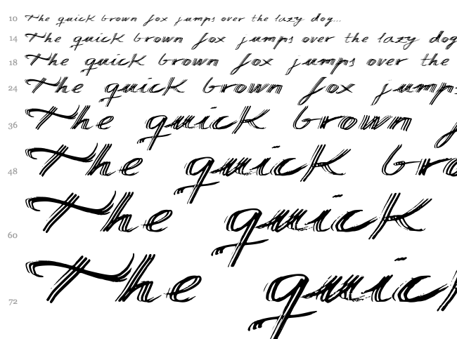 Manuscripta font waterfall