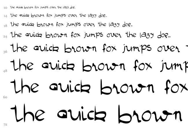 Manustype font waterfall
