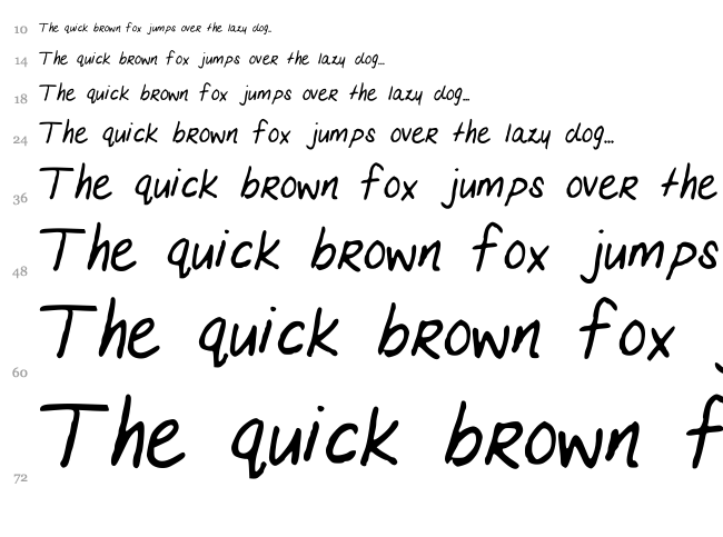 Marias Handwriting font waterfall