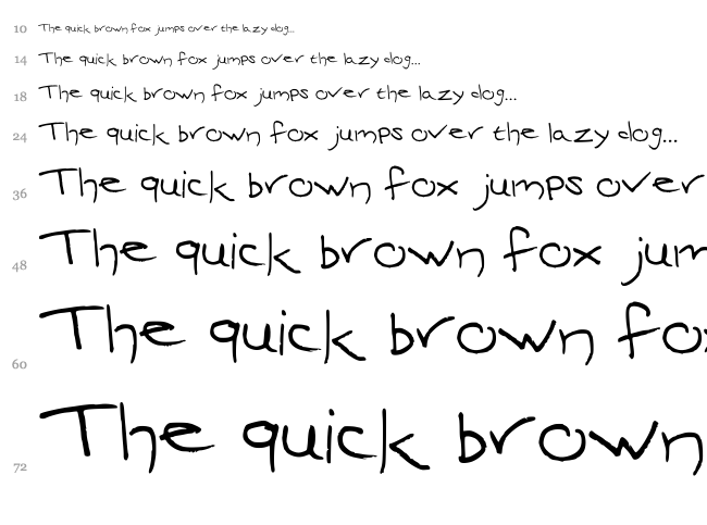 Mari's Handwriting font waterfall