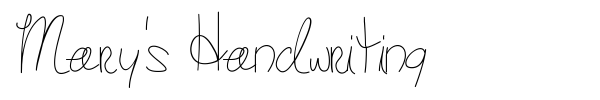 Mary's Handwriting font