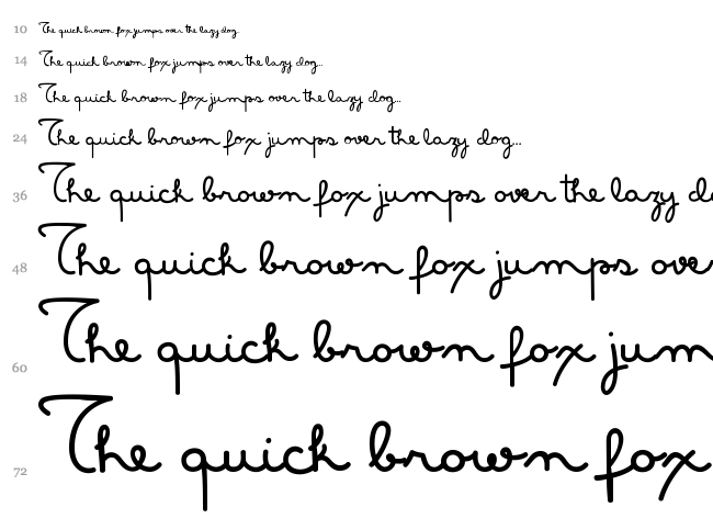 Masana Script font waterfall